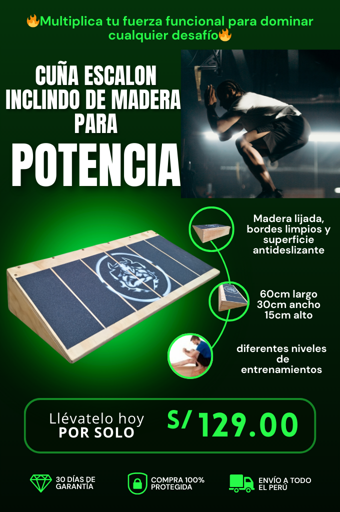CUÑA ESCALON INCLINADO DE MADERA
