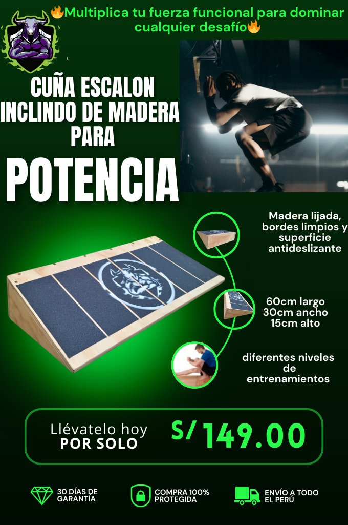 CUÑA ESCALON INCLINADO DE MADERA